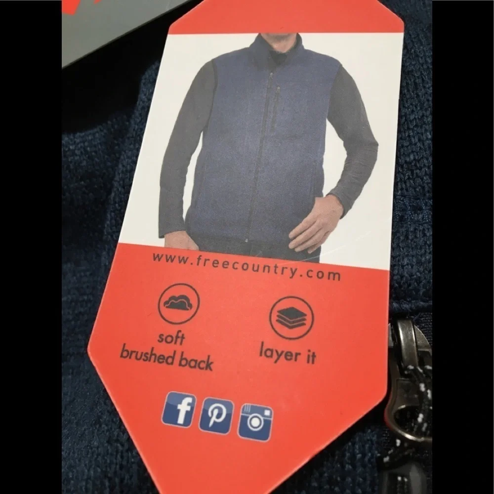 Free Country Men's Heather Indigo Blue 07.
